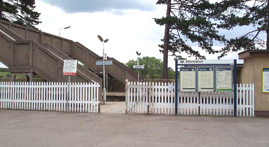 Danzey station entrance from car park