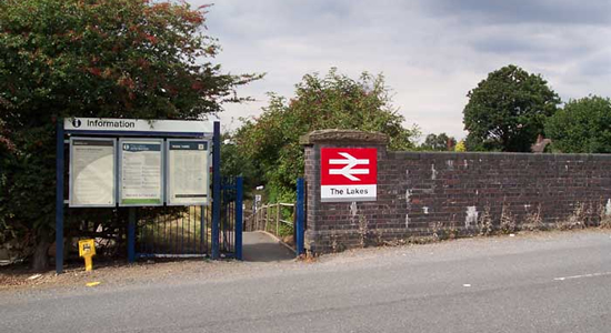 The Lakes station entrance from Malthouse Lane