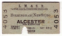Alcester - New Street station ticket