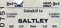 Saltley station ticket