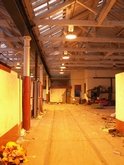 Entering the building on the trackbed