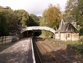 Cromford station and footbridge