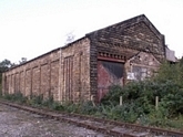 Matlock station goods shed from trackside