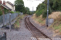 Old station house and platform, towards Redditch