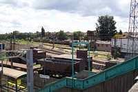 Decommissioning graveyard from footbridge