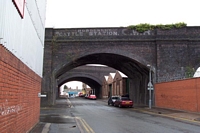 Blowers Green station building and trackbed, New Road