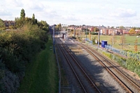 Bradley Lane Midland Metro stop towards Bilston Central