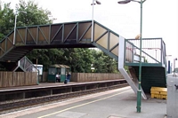 Bromsgrove station footbridge from Birmingham platform