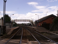Cradley Heath station from level crossing, Woods Lane