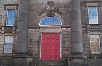 Curzon Street station building doorway