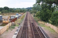 View from Danzey station footbridge towards Birmingham