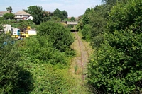 Dudley Port (low level) station track heading towards Great Bridge