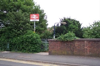 Hagley station entrance from road overbridged