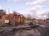 Demolition in progress of the original Kings Norton station building