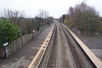 Lapworth station towards Leaminton Spa from footbridge