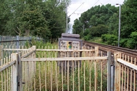 Newton Road station crossing warning mechanism