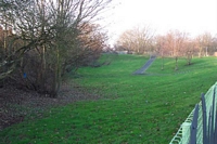 Priestfield station trackbed viewed from Ward Street