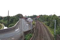 Smethwick Rolfe Street station view from North Western Street footbridge