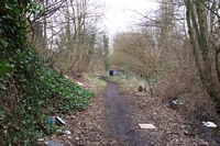 Rotton Park Road station site from Rotton Park Road bridge