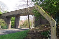 Halesowen Railway trackbed footbridge within Longbridge Rover works