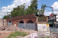 Truncated Midland Railway viaduct at Selly Oak station, Bristol Road