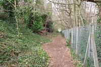 Sutton Park station entrance pathway from Anchorage Rd
