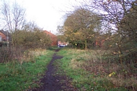Tettenhall station goods line trackbed to shed