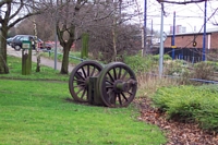 West Bromwich station site old railway wheel