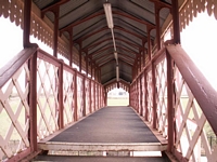 Inside the footbridge at Wilmcote station
