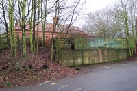 Wombourne station blocked-off entrance to station booking office