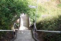 Stairwell into Wood End station cutting