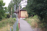 Wythall station looking up entrance pathway