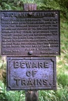 Midland Railway warning notice at Walsall Wood station